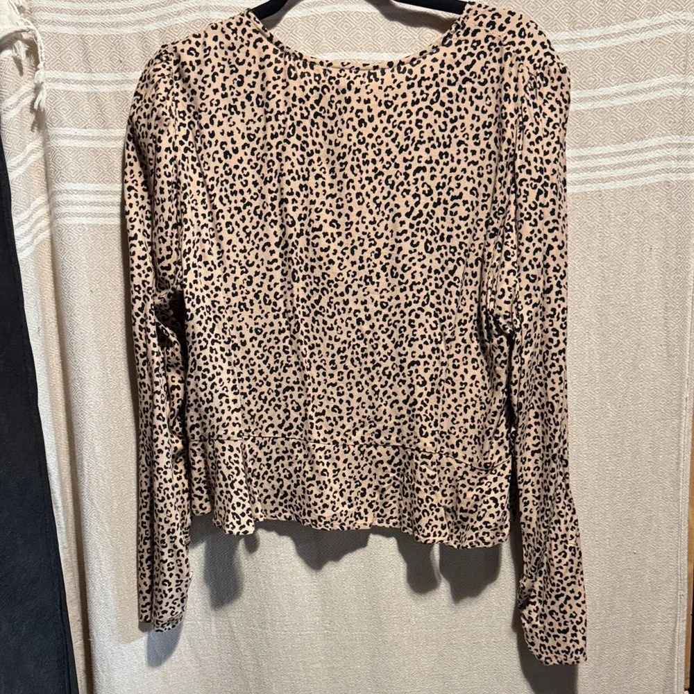 AFRM Tan and Black Animal Print Blouse - Picture 5 of 8
